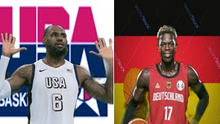 USA vs GERMANY Olympics basketball best dunks of LBJ and Ant Man [upl. by Ahpla212]