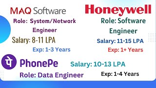 MAQ Hiring System Engineer  Phonepe Hiring Software Engineer  Honeywell Hiring Data Engineer [upl. by Anayra]