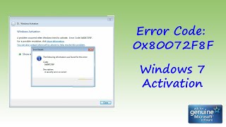 How to solve Error Code 0x80072F8F when activating Windows 7 license [upl. by Nommad]