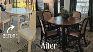 Table makeover  Outdated to new again Dining room table transformation DIY on a budget [upl. by Enelrac]