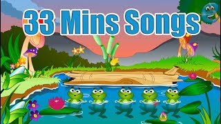 Five Frogs  Kids Popular  Nursery Rhymes by EFlashApps [upl. by Ille]