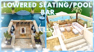 Bloxburg BACKYARD idea🌼  SUNKEN pool bar  seating build HACK [upl. by Lleuqram]