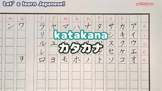 Lets learn complete katakana chart in 10 mins With writing stroke order​ amp reading pitch accent [upl. by Salli463]