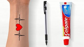 How To Make Tattoo At Home  Tattoo  Tattoo Designs  ABCD [upl. by Letnuhs]