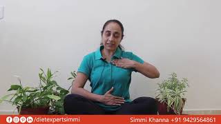 Diaphragm Breathing Part 3 of Breathing Exercise in Hindi [upl. by Yrehc]