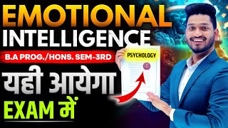 Emotional Intelligence EI Important Questions with Answers  BA ProgHons Semester 3rdDU SOL [upl. by Naitsirt]