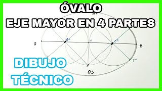 Trazado de una elipse dados sus ejes  Método por puntos [upl. by Anrol5]