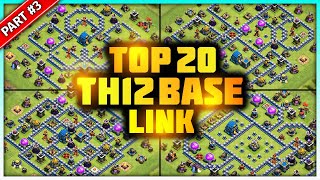 TOP 20 TH12 Base Link 2023  New BEST Town Hall 12 TrophyWarHybridFarm Base  Clash Of Clans [upl. by Esinyt]