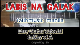 Labis na Galak  Faithmusic Manila Easy Guitar Tutorial [upl. by Lledroc522]