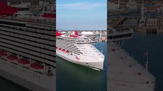 Virgin Voyages Resilient Lady leaving Portsmouth harbour 27th August [upl. by Norok77]