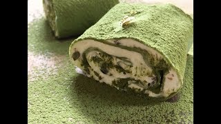 抹茶毛巾卷 Matcha towel roll cake [upl. by Esele]