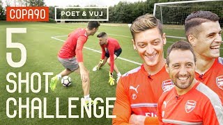 Ozil Cazorla amp Xhaka 5 Shot Challenge with Poet and Vuj [upl. by Ettennat]