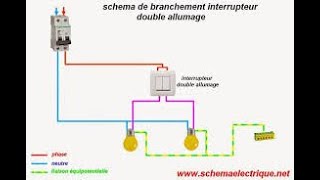 comment brancher un interrupteur double allumage [upl. by Colligan]