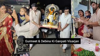 Gurmeet Choudhary Debina Bonnerjee and Kids  A Familys Heartfelt Goodbye to Lord Ganesha Visarjan [upl. by Diraj]