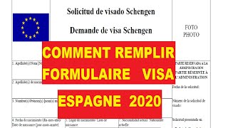 remplir le nouveau formulaire détat schengen espagne 2020 [upl. by Annoik]