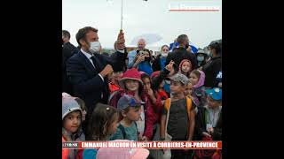 Emmanuel Macron en visite à CorbièresenProvence [upl. by Annaierb]