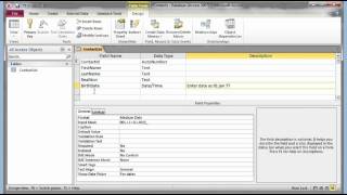 Microsoft Access 2007 2010 part 1 Tables [upl. by Reld]