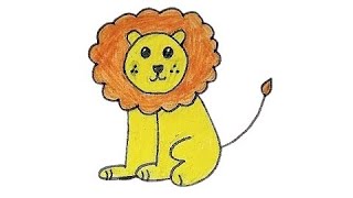 Lion Drawing  Easy Lion Drawing For Beginners [upl. by Deehan722]