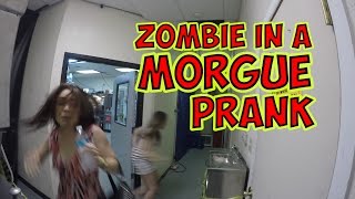 ZOMBIE IN A MORGUE PRANK  FIGHT OF THE LIVING DEAD [upl. by Carrillo192]