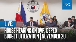 LIVE House hearing on OVP DepEd budget utilization  Nov 20 [upl. by Etnoid343]