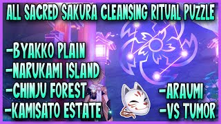 All Sacred Sakura Cleansing Ritual Puzzle  Genshin Impact [upl. by Hnacogn]