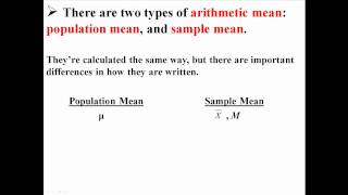 Arithmetic Mean for Samples and Populations [upl. by Carilla303]