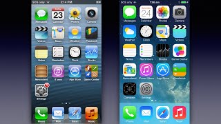 iOS 6 vs iOS 7 UI Comparison [upl. by Julian517]