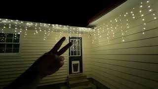 OLLNY 40ft Outdoor Christmas LED Icicle String Lights Demo [upl. by Nylasej]