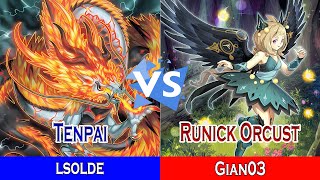 Tenpai Vs Runick Orcust  lsolde Vs Gian03  High Rated  Dueling Book [upl. by Fuhrman697]