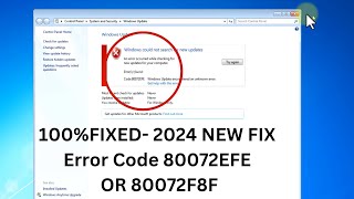 ✅Fixed 100 Solved Windows 7 Update Error 80072efe Error Code 80072EFE Problem [upl. by Ameerak]