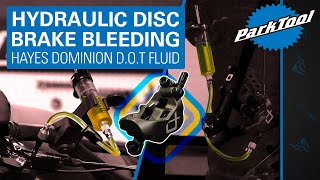 Hydraulic Disc Brake Bleeding  Hayes Dominion DOT Fluid [upl. by Lune]