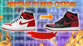 BEFORE amp AFTER AIR JORDAN HERITAGE TO BRED 1 CUSTOM EASY [upl. by Quent]