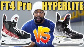 Bauer Vapor Hyperlite vs CCM JetSpeed FT4 Pro REAL hockey skates review [upl. by Htial]