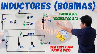 INDUCTORES en CORRIENTE DIRECTA ➤ 2 EJERCICIOS RESUELTOS INDUCTORES en DC 😱 Esto NO LO SABIAS 💥 [upl. by Alywt]