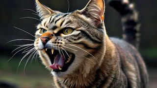 Angry meow sound  Cat in pain sound  Cat reacts to cat sounds [upl. by Hendon]