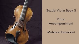 Suzuki violin book 3 piano accompaniment Gavotte in D major by Bach [upl. by Abbotsen]