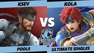 Frostbite 2020 SSBU Pools  HSE  Ksev Snake Vs Kola Roy Smash Ultimate Singles [upl. by Estus737]