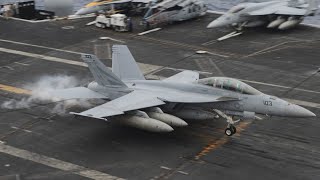 USS Nimitz Conducts Flight Operations [upl. by Elleinod]