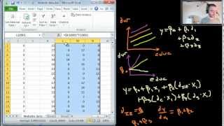 Multiple Regression  Dummy variables and interactions  example in Excel [upl. by Chor673]