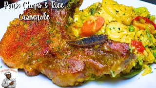 BAKED PORK CHOPS AND RICE RECIPE TO MAKE PORK CHOPS amp RICE CASSEROLE AT HOME VIDEO RECIPE [upl. by Marka]