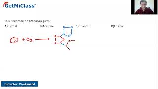 Benzene on ozonanalysis KCET 11th Chemistry Hydrocarbons [upl. by Llednahs464]