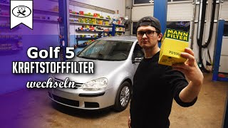 VW Golf 5 Kraftstofffilte wechseln  VW Golf 5 replace fuel filter  VitjaWolf  Tutorial  HD [upl. by Cthrine]