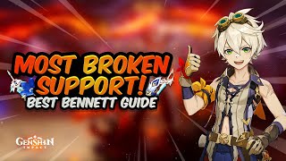 MOST BROKEN SUPPORT Updated Bennett Guide  Best Artifacts Weapons amp Teams  Genshin Impact 26 [upl. by Eibor745]