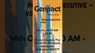 Genpact Walkin interview for freshers interview [upl. by Danyluk]