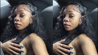 hair vlog watch me install this pretty HD skin melt deepwave wig ft hermosa hair [upl. by Karola]