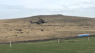 Low Flying Helicopter downdraft takes out Portaloo toilets [upl. by Bayard]