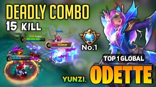 Odette Deadly Combo Johnson Gameplay  Top 1 Global Odette Best Build 2022  Yunzi  Mobile Legends [upl. by Ynomrah728]