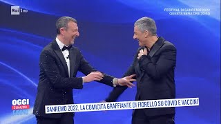 Sanremo 2022 la comicità graffiante di Fiorello su Covid e vacciniOggi è un altro giorno03022022 [upl. by Idahs]