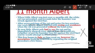 Little Albert Experiment by Watson amp Rayner classical conditioning Extinction Generalization [upl. by Atonsah]