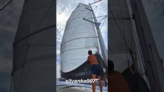 YACHTING ADVENTURE CATAMARAN SAILING BOAT LAGOON 40 How to Sail a Catamaran Viral TikTok Video Short [upl. by Avra843]